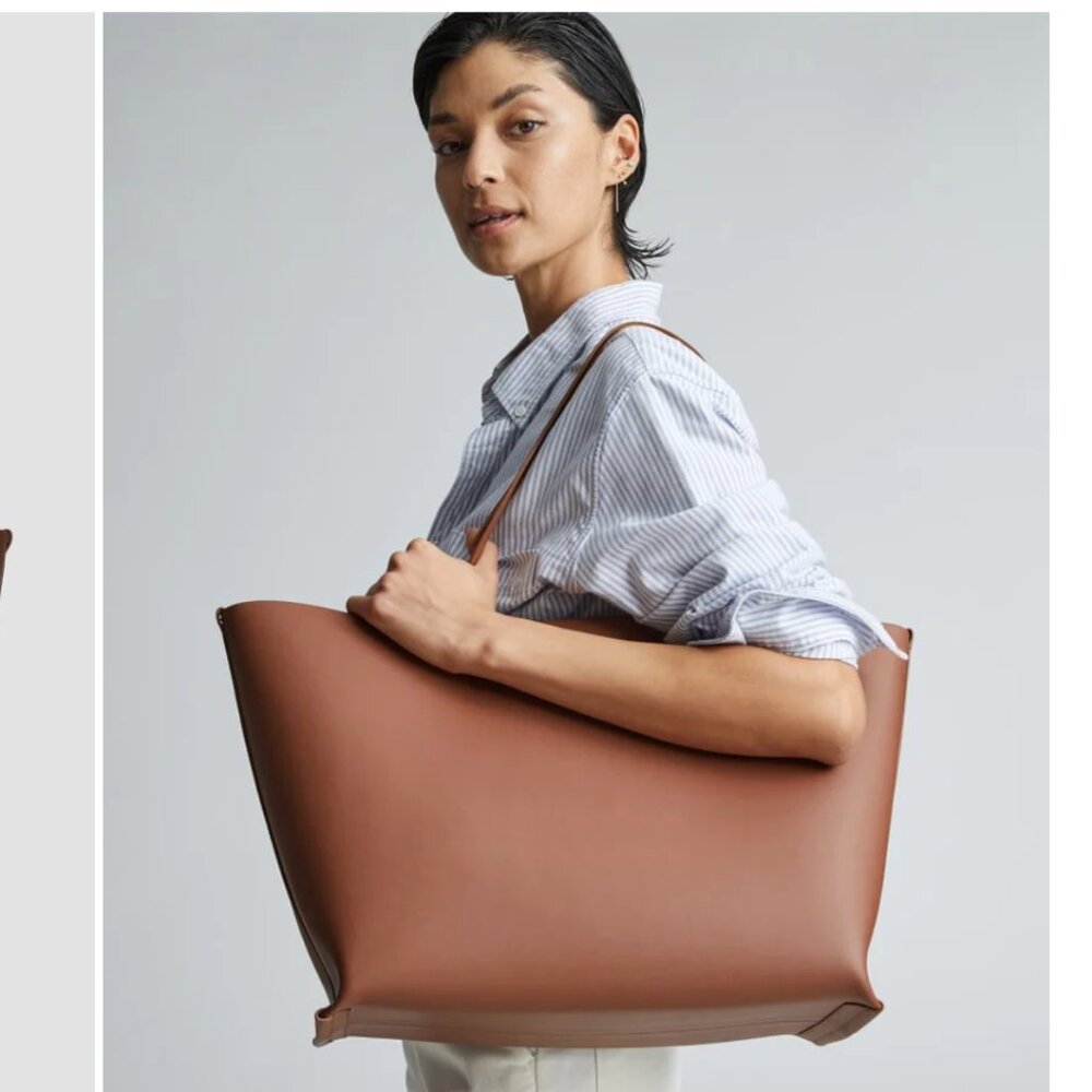 Everlane The Luxe Italian Leather Tote Cognac